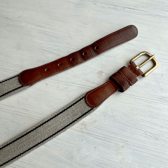 Vintage Coach Wool & Leather Belt w/ Brass Buckle – Classic Heritage Style - Picture 9 of 10